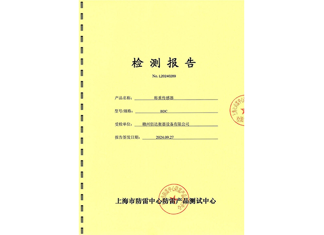 称重传感器防雷检测报告